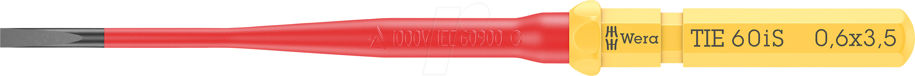 Bild von Wera Kraftform Kompakt VDE 60 iS 0,6 x 3,5 x 157mm TIE Elektriker Schlitz Wechselklinge 3.5mm
