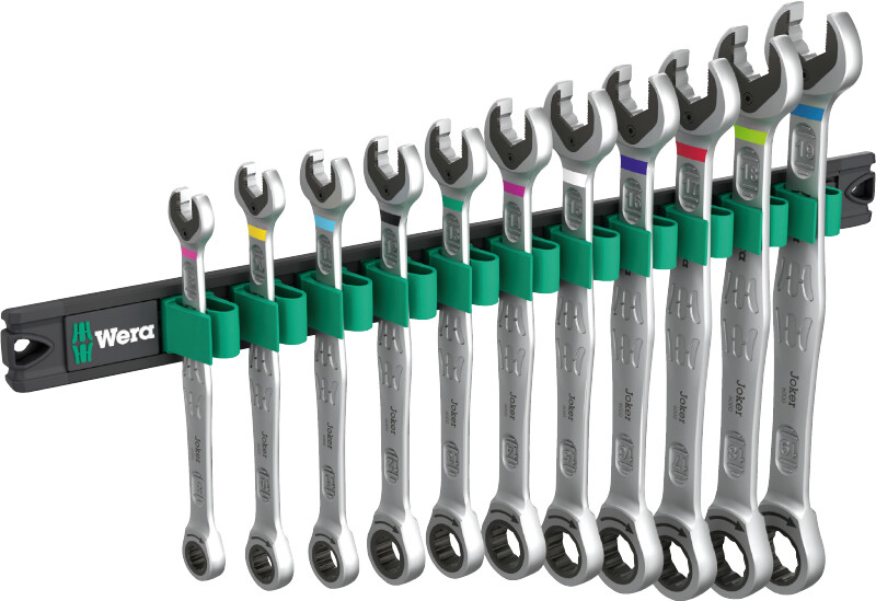 Bild von Wera 05020014001 9630 Magnetleiste 6000 Joker 1 Maul-Ringratschenschlüssel-Satz, 12-teilig