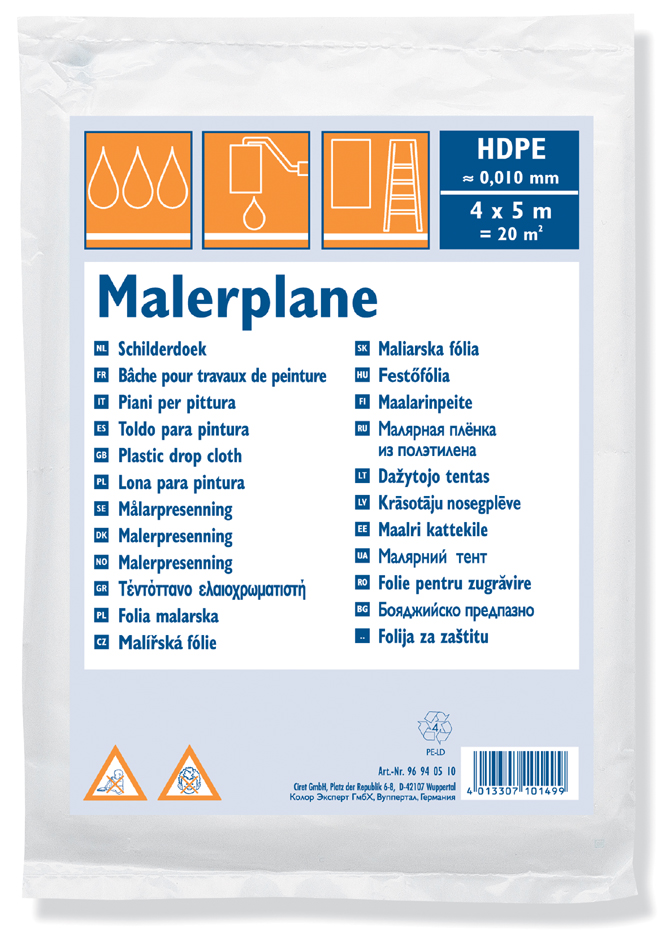 Bild von Color Expert Malervlies Color Expert Abdeckplane HDPE 10 my 4 x 12,5 m 50