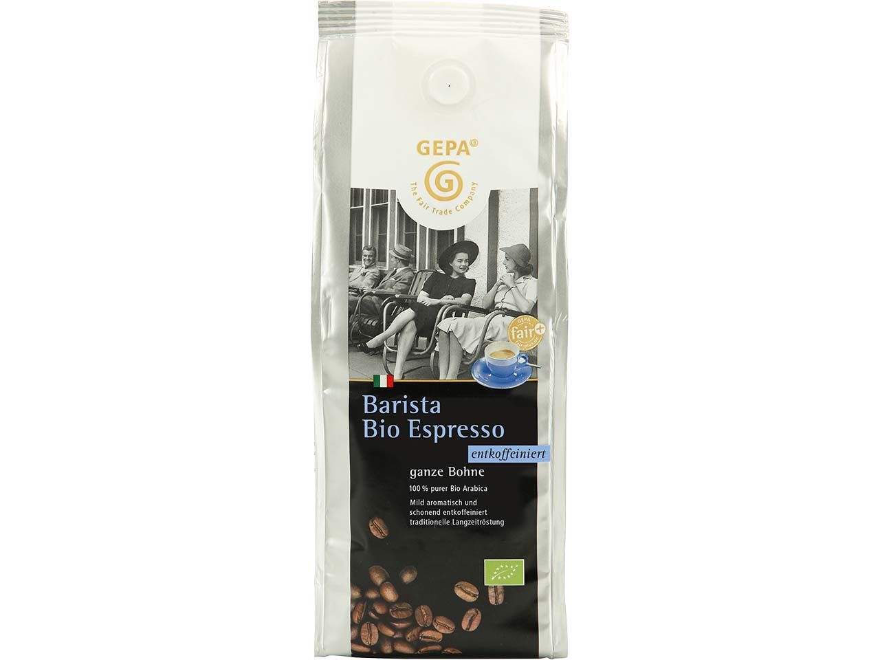Bild von GEPA Barista Bio-Espresso, ganze Bohnen, entkoffeiniert, 250 g