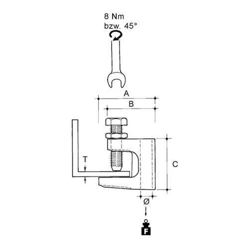 Bild von Niedax EKLIPS-Stangenbf. FC-8T – Flexible Schraubklemme für verschiedene Anwendungen