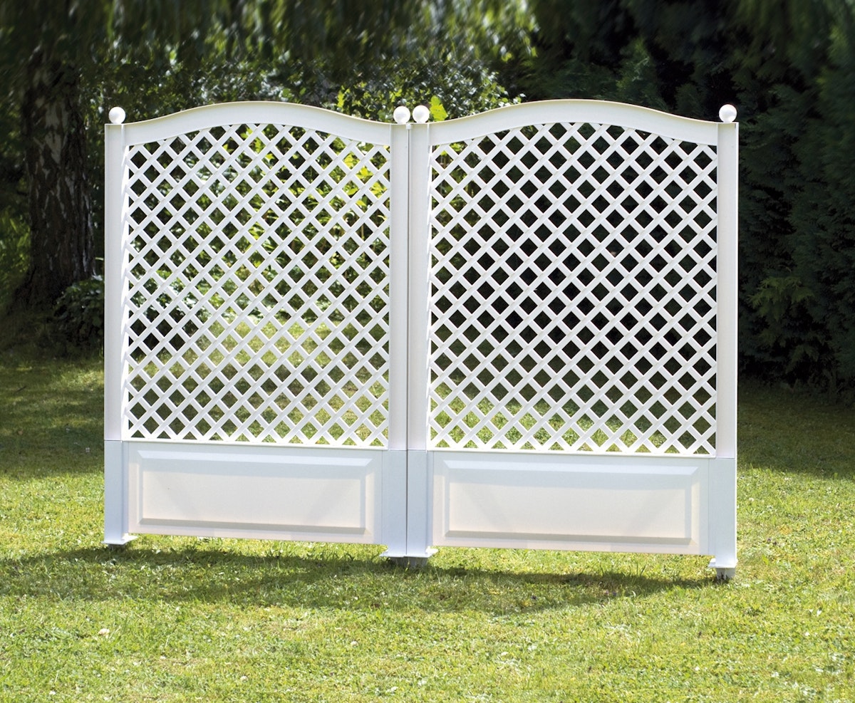 Bild von KHW Spalier 100 cm mit Erdspieß 2er Set, weiß