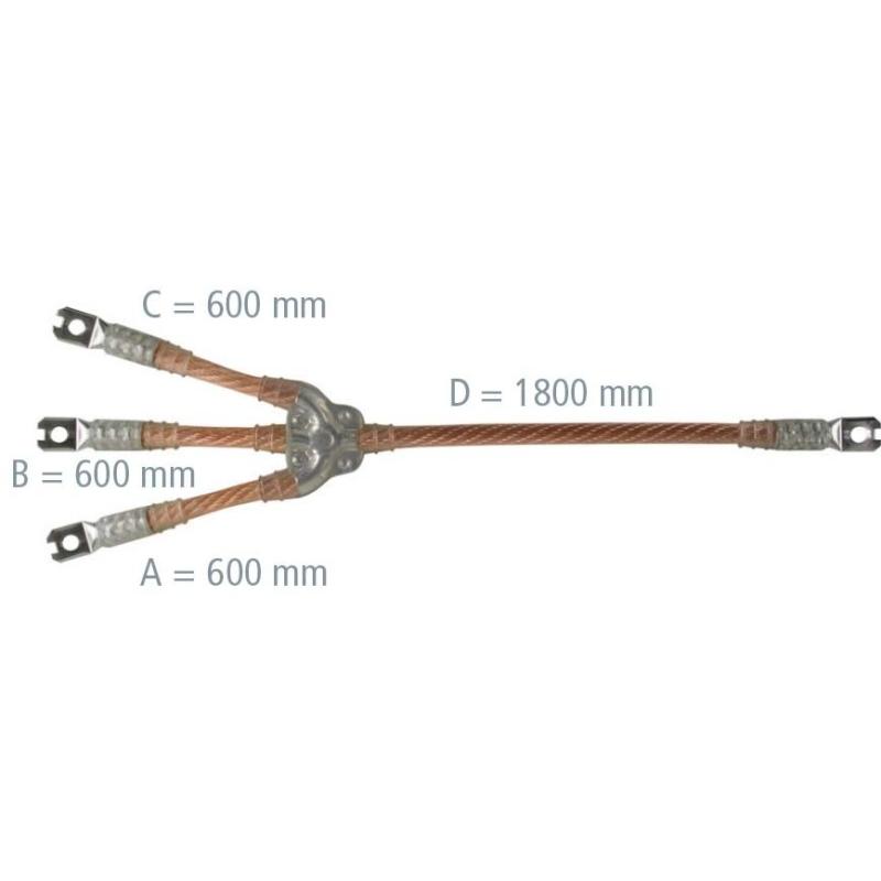 Bild von Dehn EKV3+0 25 G VNC1S9W Erdungs- und KurzschlieÃseil 3-polig 25qmm mit aufgepre, Elektronikzubehör + Gehäuse