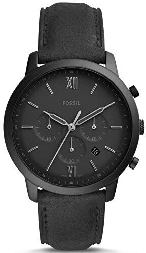 Bild von Fossil Neutra uhr für Herren, Chronographenwerk mit Edelstahl- oder Lederarmband, Dunkelgrau, 44MM