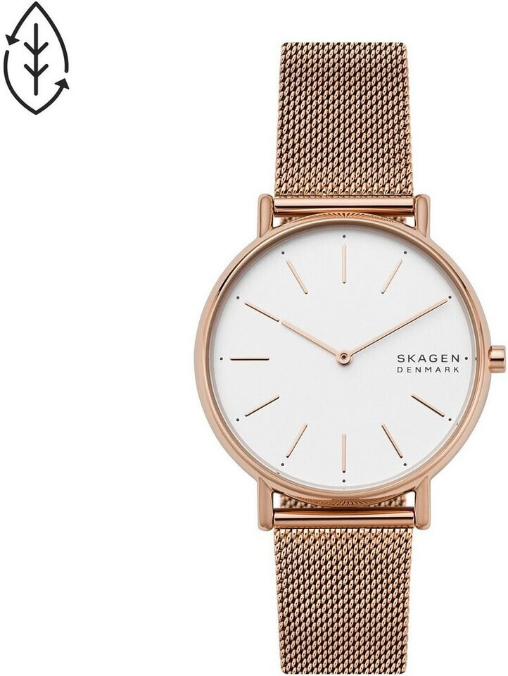 Bild von Skagen Damenuhr Signatur, Zweizeiger Uhrwerk, 38mm Rose Gold Edelstahlgehäuse mit Edelstahl Mesh Armband, SKW2784