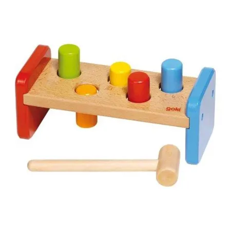 Bild von goki Klopfbank Hammerbank basic Hämmerchenbank Holzhammerbank, (Set, 7-tlg), robuste Ausführung