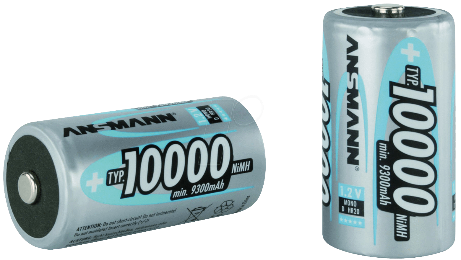 Bild von Ansmann Batterie D - NiMH - (wiederaufladbar) (10 Stk., D, 10000 mAh), Batterien + Akkus