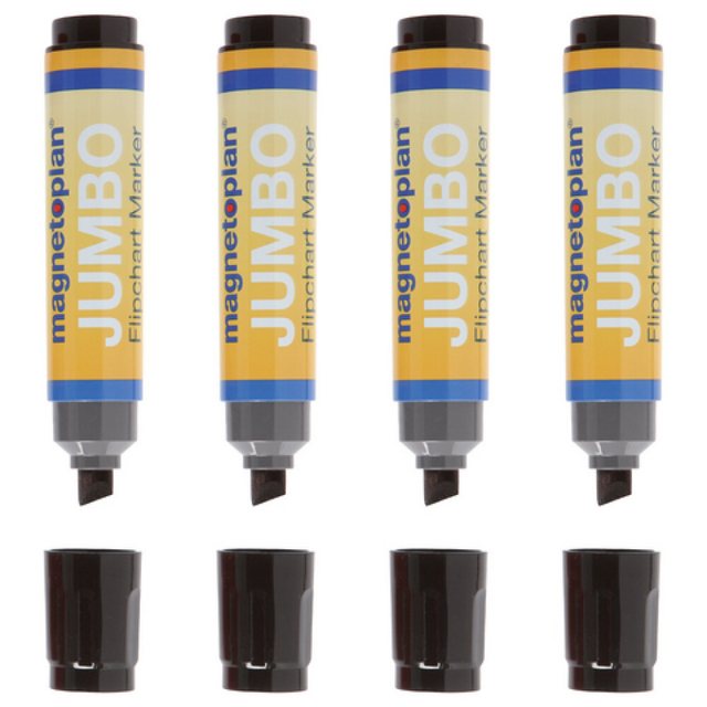 Bild von Magnetoplan, Marker, JUMBO - Flipchart Marker (Schwarz, 10 mm, 4 x)