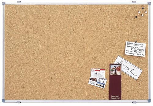 Bild von magnetoplan® Hängevitrine Design-Pinboard Korktafel SP - (B)90x(H)60cm - Braun -Kork - Aluminium (1-St)