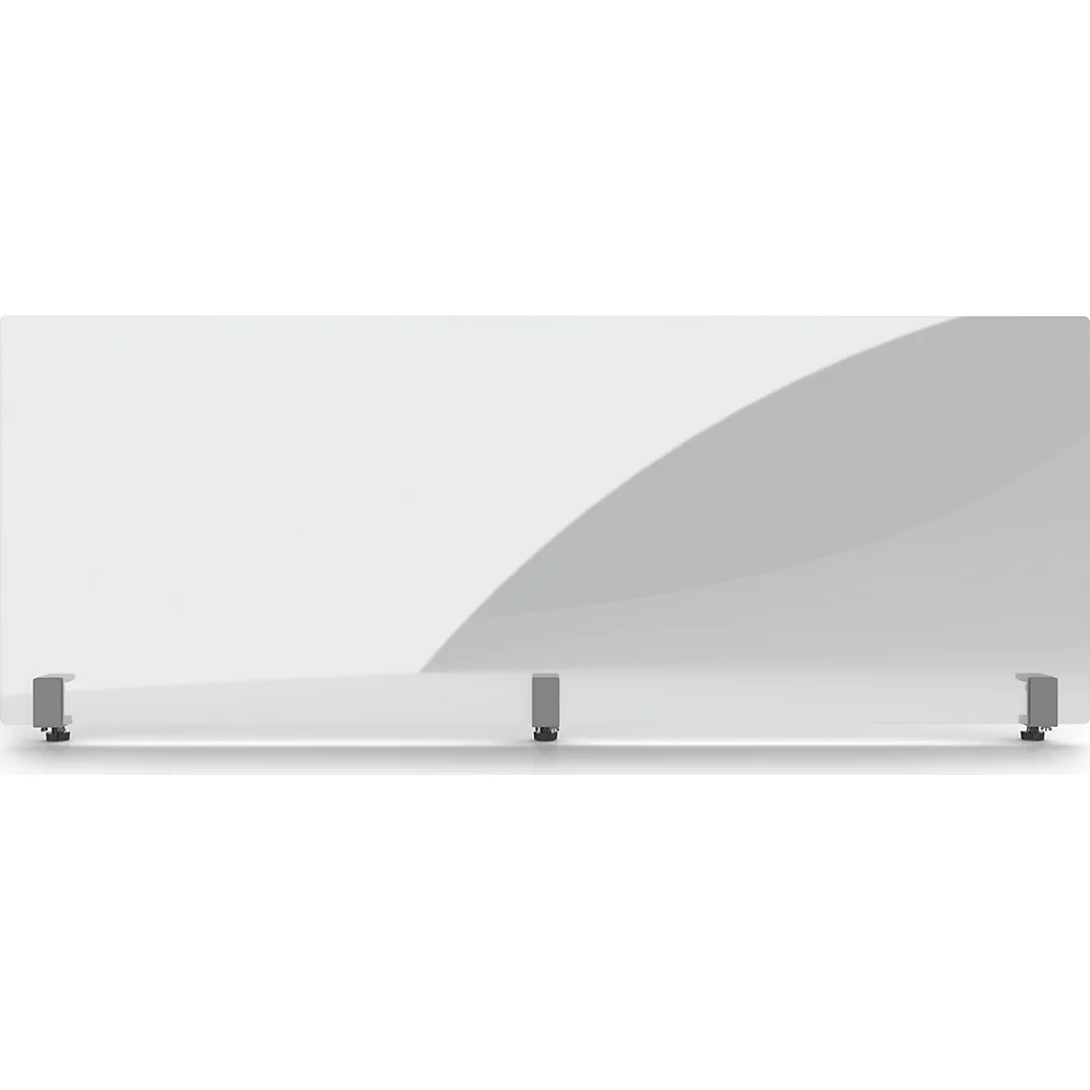 Bild von magnetoplan | Acryl-Hygienewand | HxT 600 x 70 mm | Breite 1600 mm | mit 3 Haltern