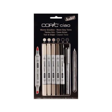 Bild von COPIC® Ciao 5+1 Set Warm Grey Layoutmarker-Set 1.0 + 6.0 mm Mehrfarbig