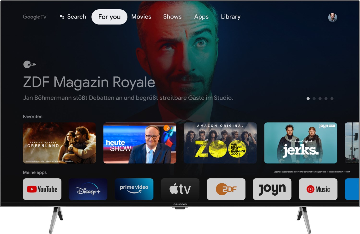 Bild von Grundig 75GUB7340 sw Smart TV (75  / 189 cm, UHD 4K, SMART TV, Google TV) [Energieklasse E] (AX7T00)