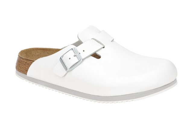 Bild von Clog Boston Super Grip, Naturleder, weiß, Weite normal, Größe 45 - Birkenstock