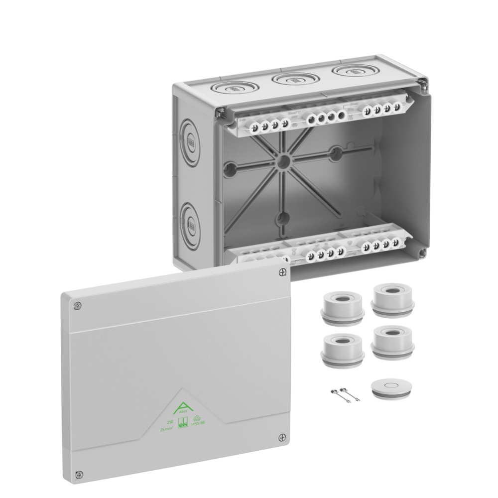 Bild von SPELSBERG Verbindungsdosenklemme SPELSBERG Abzweigdose 252x120mm Kst gr hfr ABOX250-25²
