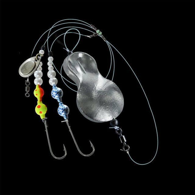 Bild von Jenzi Vorfachschnur Jenzi Inline-Buttlöffel montiert 110cm UV Silber, 1,1 m Länge, (1-St), Durchmesser: 0,50 / 0,35 mm