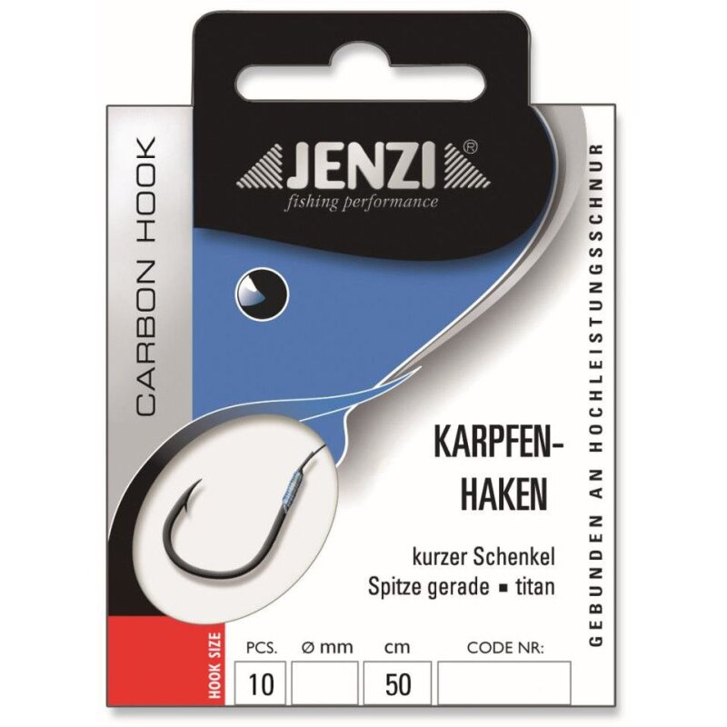 Bild von JENZI Gebundene Karpfenhaken Gr.1 50cm 0,3mm Titan 10Stk.