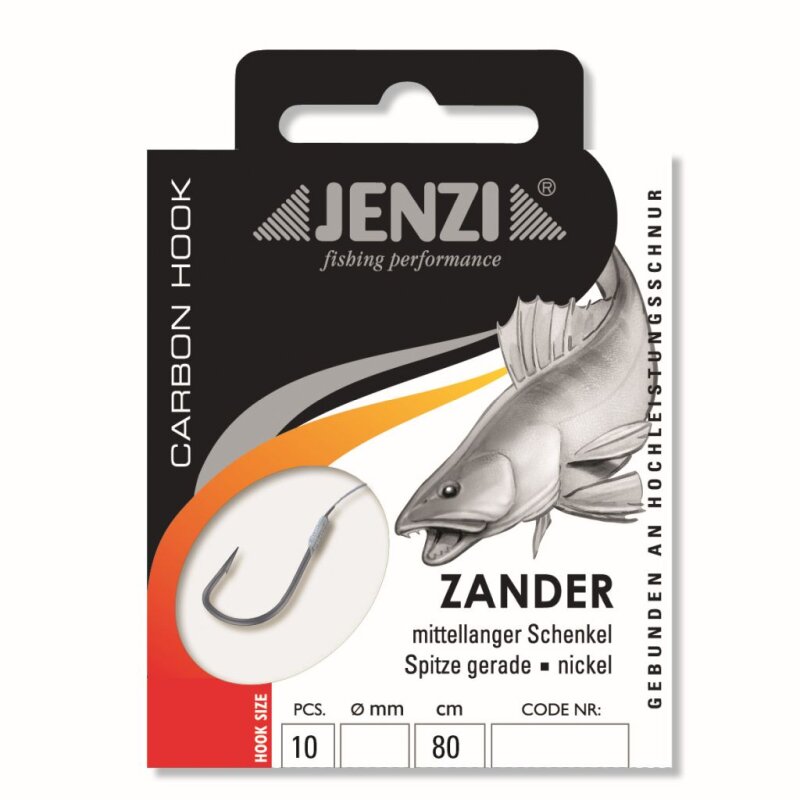 Bild von JENZI Zielfischhaken Gebunden Premium Zander Gr.1 80cm 0,25mm...