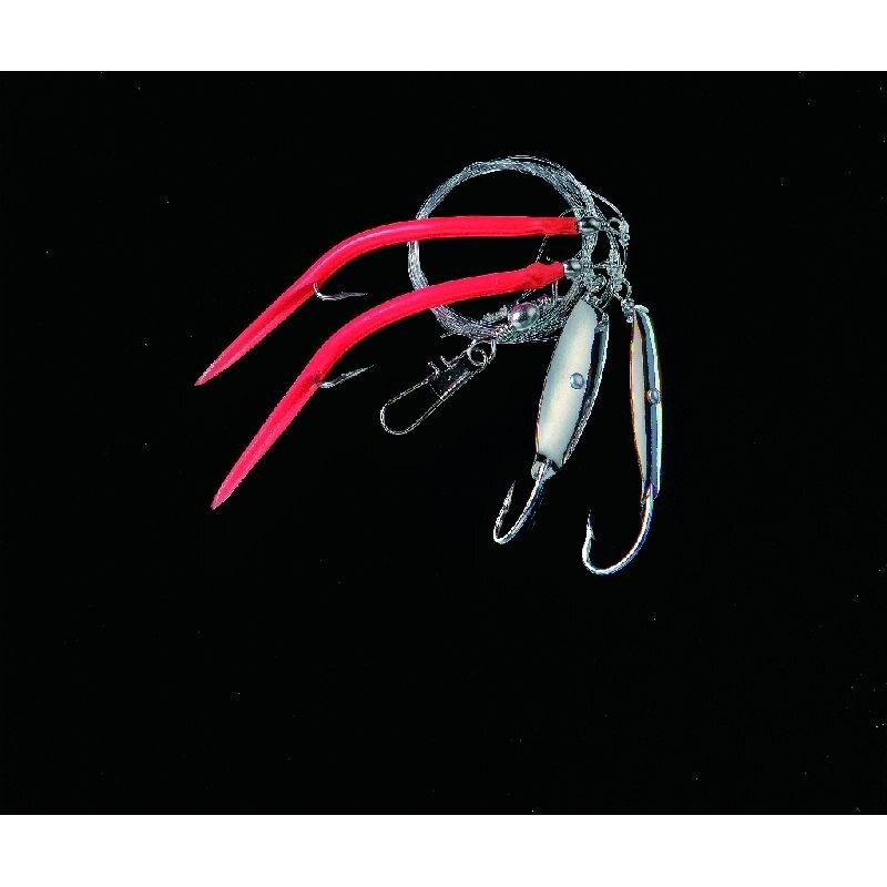Bild von DEGA Makrelen-Vorfach Blinker Makk Gr.2/0 0,7mm Silber/Rot