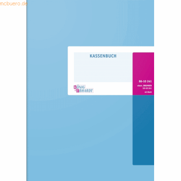 Bild von König & Ebhardt, Formular, Formularbuch Kassenbuch A4 40 Blatt kariert Karton hellblau (40 x)
