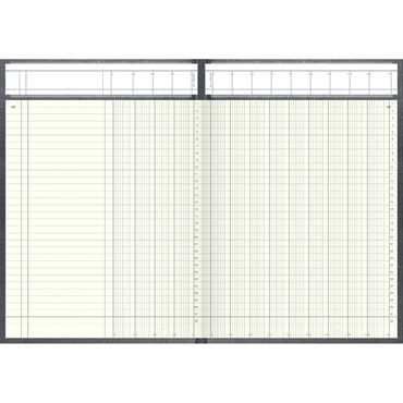 Bild von Spaltenbuch Kopfleisten-Ausführung - A4, 13 Spalten, 96 Blatt, Schema über 2 Seite, mit Seitenzahlen