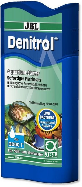 Bild von JBL Denitrol 2306100, Aquarium-Starter, Bakterienstarter, Für Süß- und Meerwasser-Aquarien, Neueinrichtung, Waserwechsel, 100 ml