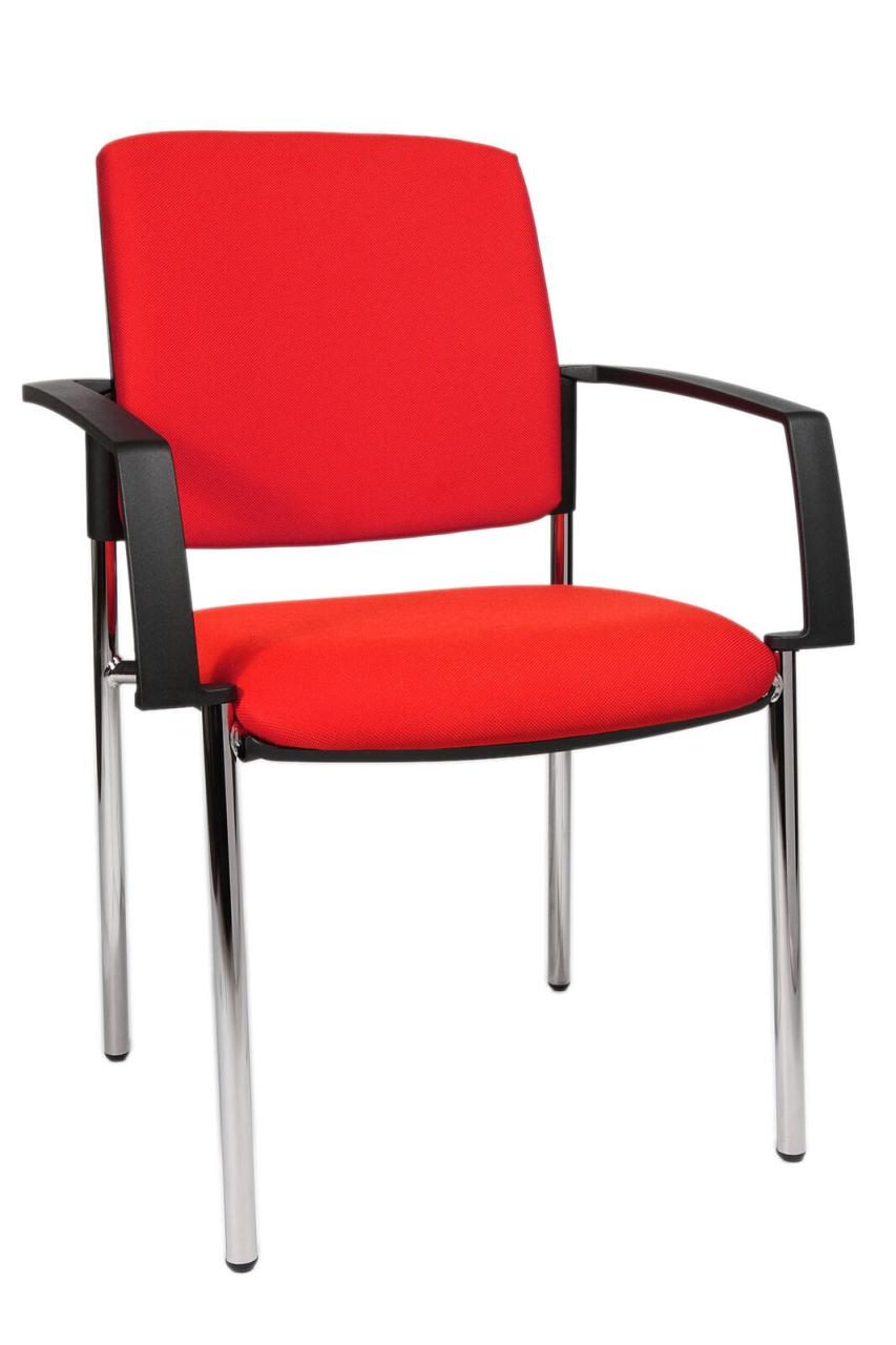 Bild von TOPSTAR Besucherstuhl 2 Besucherstühle 4-Fuß-Gestell BtoB 10 - chrom/rot