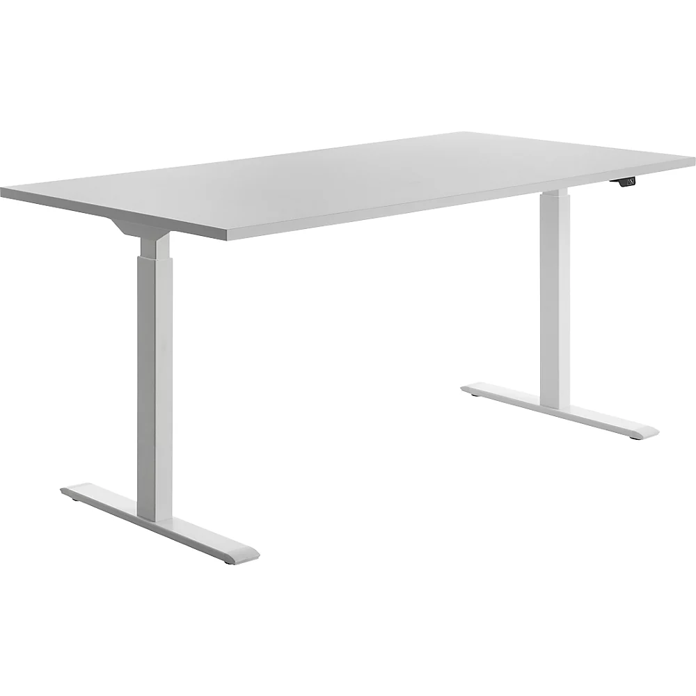 Bild von Topstar E-Table elektrisch höhenverstellbarer Schreibtisch weiß rechteckig, T-Fuß-Gestell weiß 160,0 x 80,0 cm