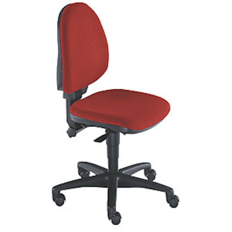 Bild von Topstar Standard-Drehstuhl o. Armlehnen, Stoff rot, Gestell schwarz