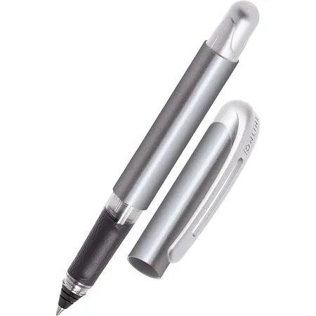 Bild von Online 12568/3D Tintenpatronen-Rollerball College Metallic Stone, Rollerball für Rechtshänder, Linkshänder, ergonomisches Griffstück, Standard-Tintenpatronen, inkl. Kombipatrone blau