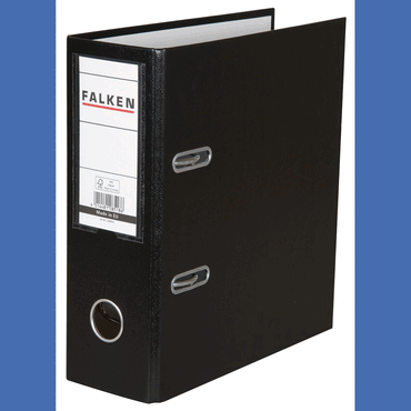 Bild von Falken Ordner DIN A5 80 mm Schwarz 11285616 Pappkarton, PP (Polypropylen) Hochformat