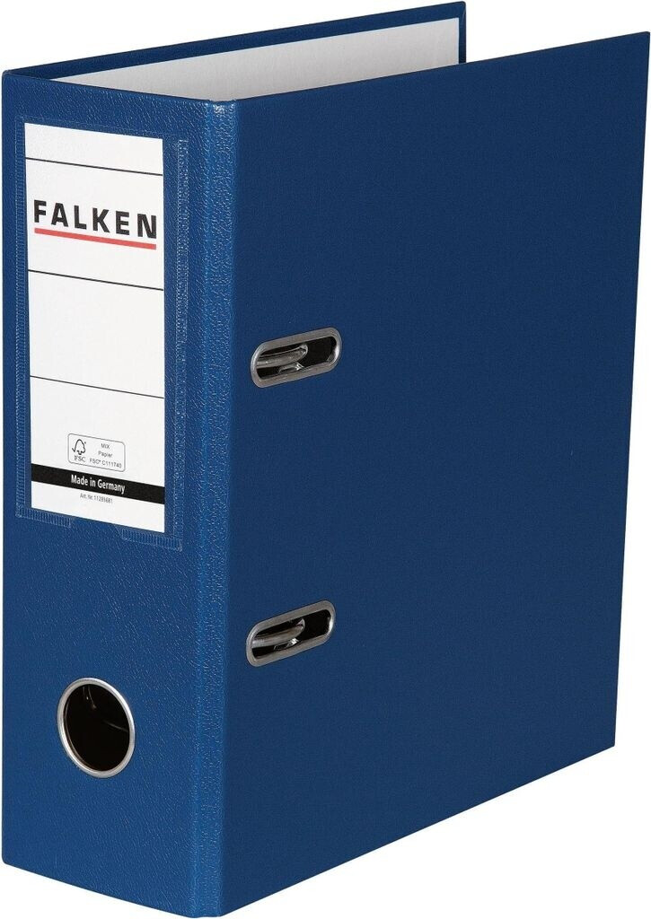Bild von Original Falken PP-Color Kunststoff-Ordner Sonderformat. Made in Germany. 8 cm breit DIN A5 hoch mit Wechselfenster blau Rezepte Ringordner Aktenordner Briefordner Büroordner Plastikordner
