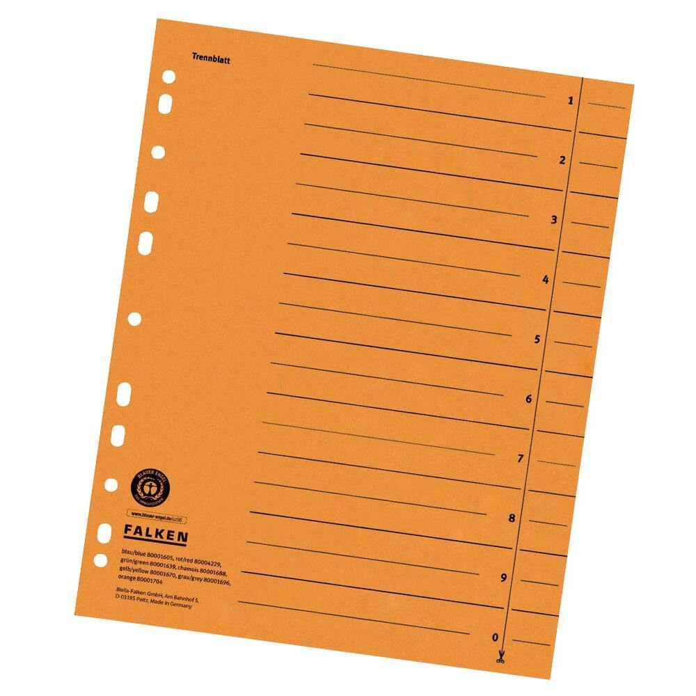 Bild von Falken Klebeband FALKEN Trennblätter 1-10 orange, 100 St.