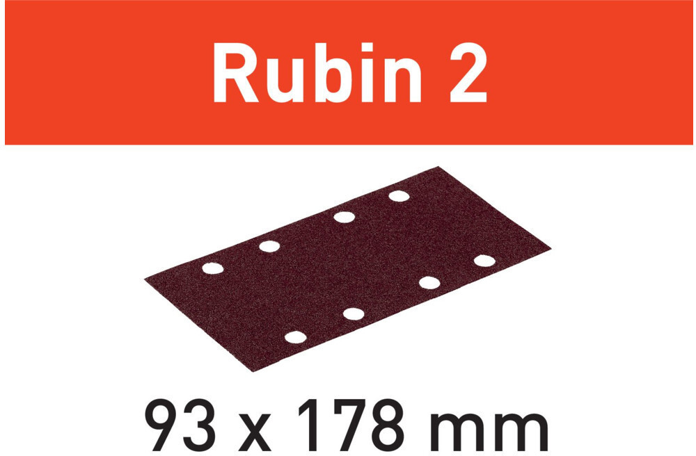 Bild von Festool Schleifstreifen Rubin2 STF 93 x 178mm 8-Loch P180, 50Stk.