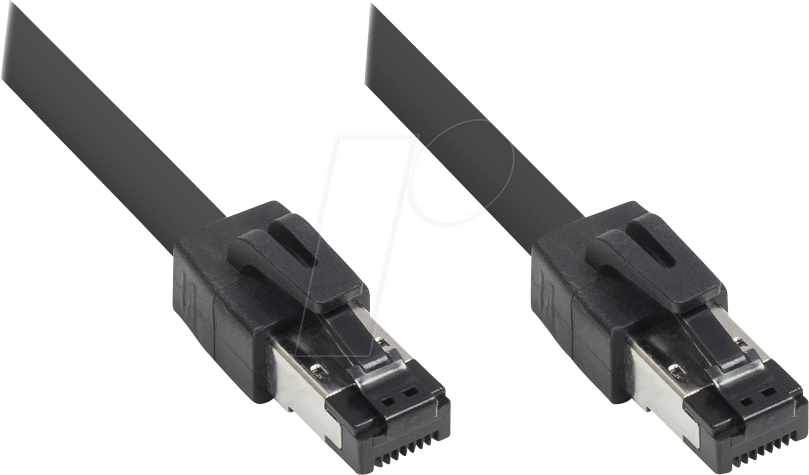 Bild von Good Connections PREMIUM Cat. 8.1 Patchkabel - 0,5 m - RNS Rastnasenschutz -S/FTP- 40GB/2000MHz - KUPFER-Leiter CU - Halogenfrei LSZH - Netzwerk-LAN-Kabel kompatibel zu CAT. 7 / 6A / 6 / 5e - SCHWARZ