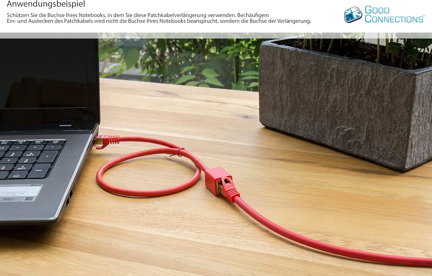 Bild von Good Connections Cat. 6 Ethernet LAN Patchkabel mit Rastnasenschutz RNS, S/FTP, PiMF, PVC, 250Mhz, Gigabit-fähig (10/100/1000-Base-T Ethernet Netzwerke), für Patchfelder, Patchpanels, Switch, Router,