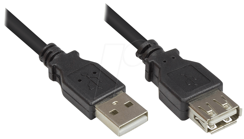 Bild von Good Connections - USB Verlängerungskabel - USB 2.0 Typ A (W) -> USB 2.0 Typ A (M) - 5m - Schwarz (2511-OF5S)