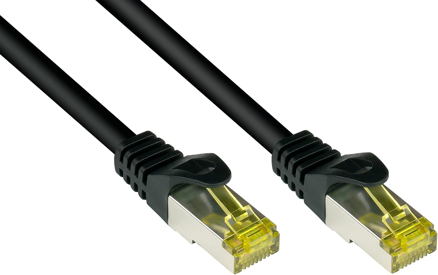 Bild von Good Connections RJ45 Ethernet LAN Patchkabel mit Cat. 7 Rohkabel und Rastnasenschutz RNS, S/FTP, PiMF, halogenfrei, 500MHz, OFC, 10-Gigabit-fähig (10/100/1000/10000-Base-T Ethernet Netzwerke) - z.B.
