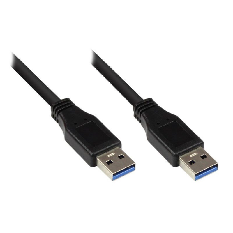 Bild von Good Connections Anschlusskabel USB 3.0 Stecker A an Stecker A, schwarz, 0,5m,  (0.50 m, USB 3.0), USB Kabel