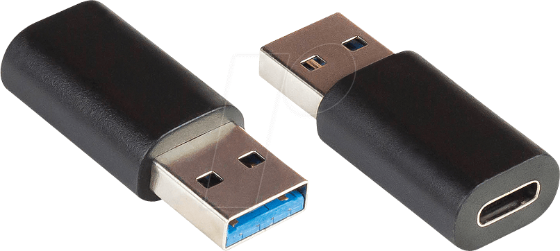 Bild von Good Connections USB 3.1/3.0 Adapter - Stecker A an USB-C Buchse - vergoldete Kontakte - Super-Speed bis zu 5 Gbit/s Datenübertragungsrate - schwarz USB-AD300