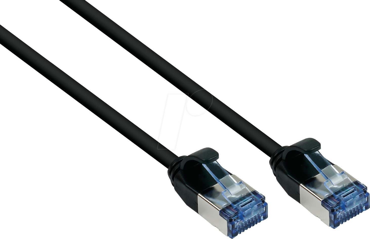 Bild von Good Connections Cat. 6A Slim-Patchkabel - 2 m - U/FTP- 10 Gbit/s und 500MHz - KUPFER-Leiter CU - Halogenfrei LSZH - RNS Rastnasenschutz - dünnes Netzwerkwerkkabel/LAN-Kabel - SCHWARZ