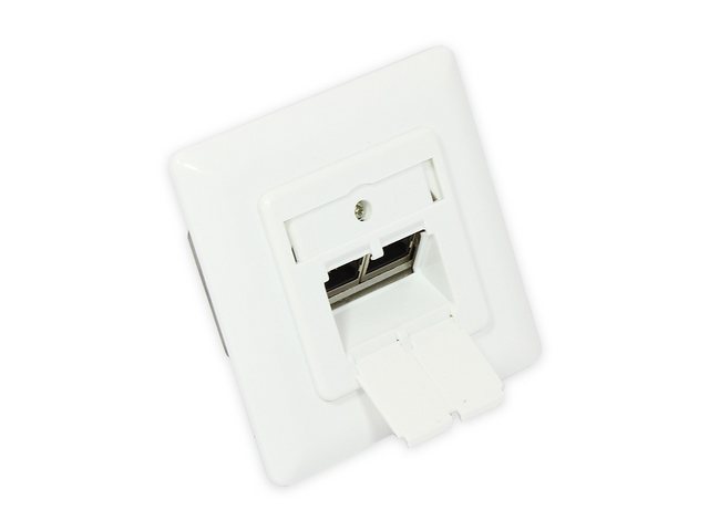 Bild von Good Connections Netzwerkdose Cat. 6, 2xRJ45, geschirmt, UP, DESIGNFÄHIG, vertikale Kabelzuführung, signalweiß RAL900 (Kabel Zubehör), Netzwerk Zubehör