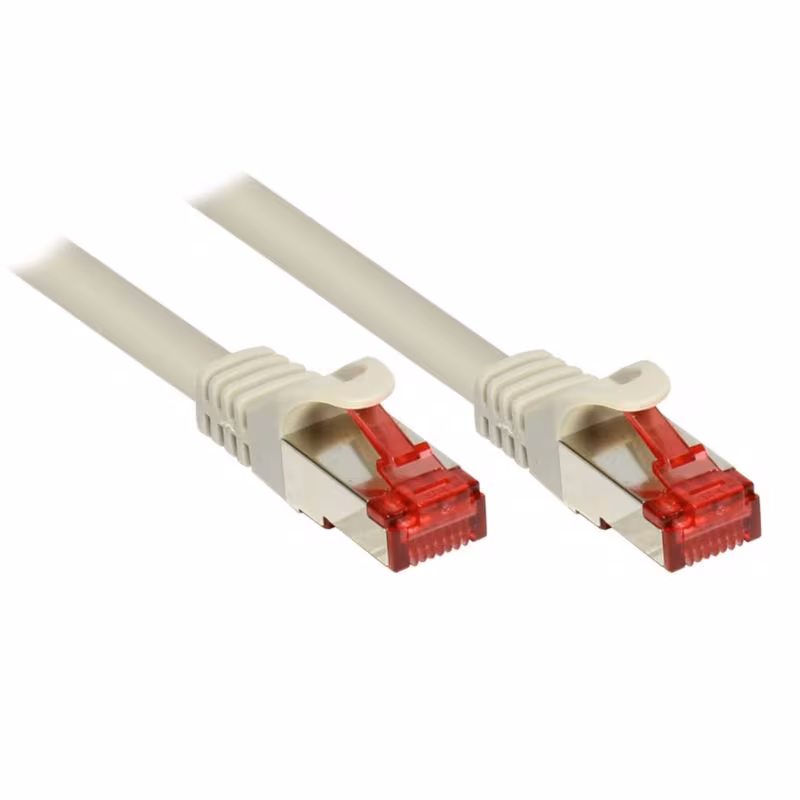 Bild von Good Connections RNS - Patch-Kabel - RJ-45 (M) bis RJ-45 (M) - 50 cm - SFTP, PiMF - CAT 6 - geformt, ohne Haken - Grau (8063-005)
