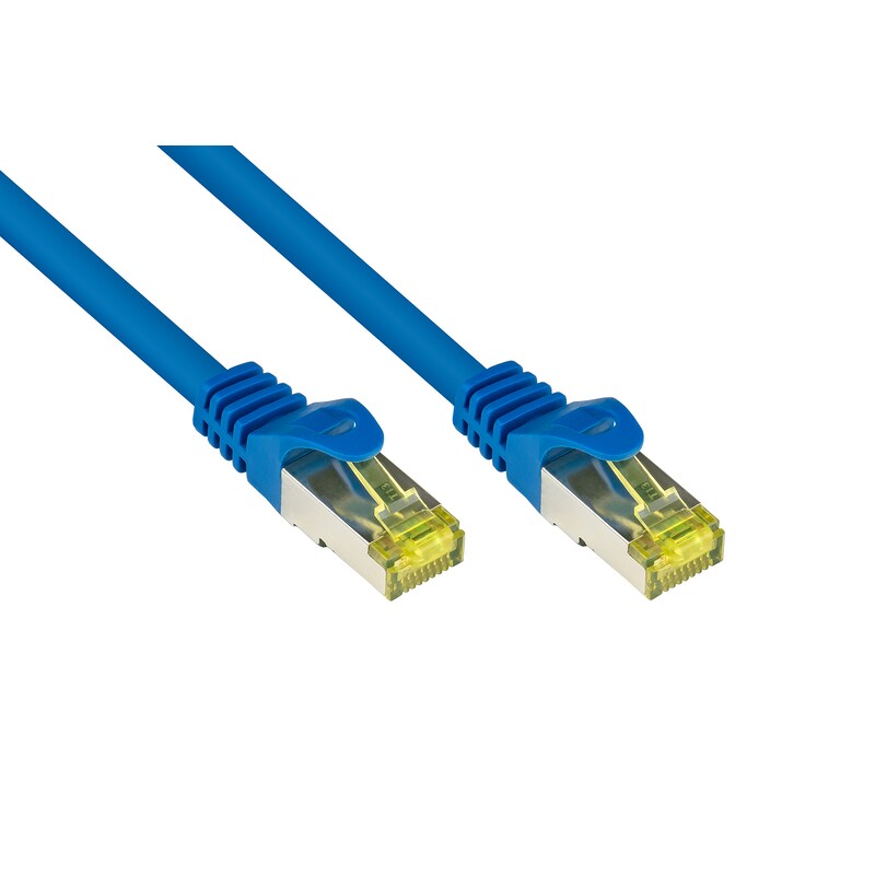 Bild von Good Connections RJ45 Ethernet LAN Patchkabel mit Cat. 7 Rohkabel und Rastnasenschutz RNS, S/FTP, PiMF, halogenfrei, 500MHz, OFC, 10-Gigabit-fähig (10/100/1000/10000-Base-T Ethernet Netzwerke) - z.B.