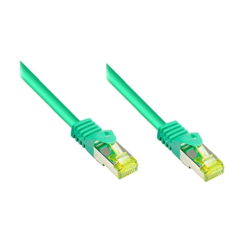 Bild von Good Connections RJ45 Ethernet LAN Patchkabel mit Cat. 7 Rohkabel und Rastnasenschutz RNS, S/FTP, PiMF, halogenfrei, 500MHz, OFC, 10-Gigabit-fähig (10/100/1000/10000-Base-T Ethernet Netzwerke) - z.B.