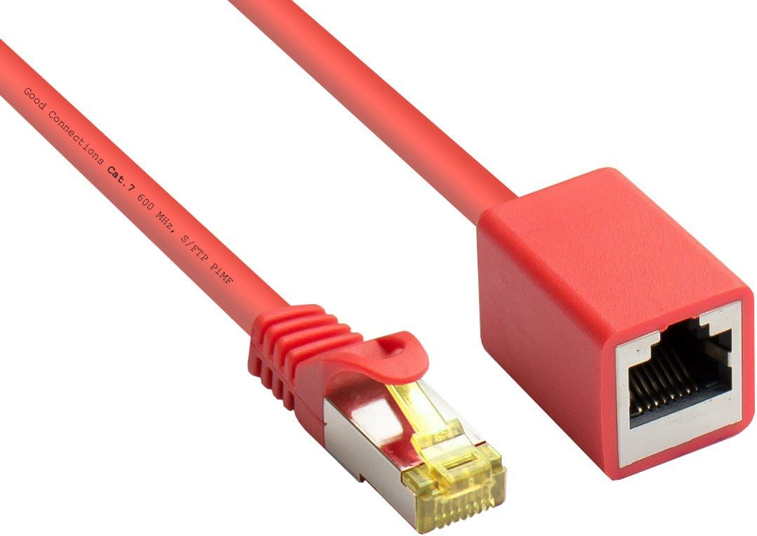 Bild von Good Connections Cat. 6 Ethernet LAN Patchkabel mit Rastnasenschutz RNS, S/FTP, PiMF, PVC, 250Mhz, Gigabit-fähig (10/100/1000-Base-T Ethernet Netzwerke), für Patchfelder, Patchpanels, Switch, Router,
