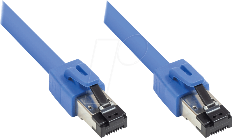 Bild von Good Connections PREMIUM Cat. 8.1 Patchkabel - 2 m - RNS Rastnasenschutz -S/FTP- 40GB/2000MHz - KUPFER-Leiter CU - Halogenfrei LSZH - Netzwerk-LAN-Kabel kompatibel zu CAT. 7 / 6A / 6 / 5e - BLAU