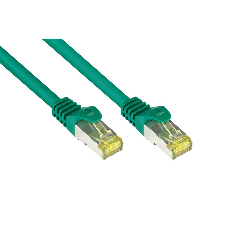 Bild von Good Connections RJ45 Ethernet LAN Patchkabel mit Cat. 7 Rohkabel und Rastnasenschutz RNS, S/FTP, PiMF, halogenfrei, 500MHz, OFC, 10-Gigabit-fähig (10/100/1000/10000-Base-T Ethernet Netzwerke) - z.B.