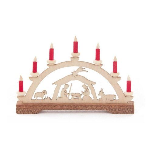 Bild von Dregeno Erzgebirge Lichterbogen Mini-Schwibbogen Christi Geburt