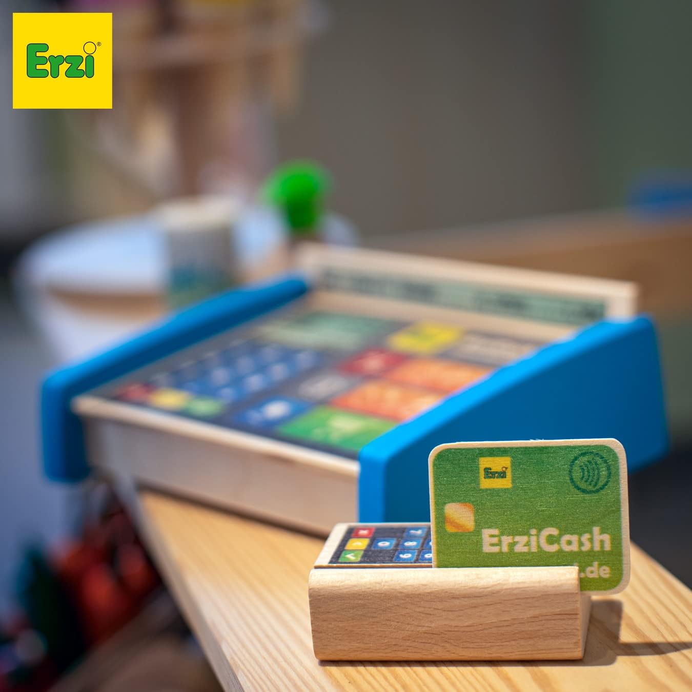 Bild von Erzi® Kaufladensortiment, (Set, 3-tlg), Kasse, Holz Spielzeug, Kaufladenzubehör
