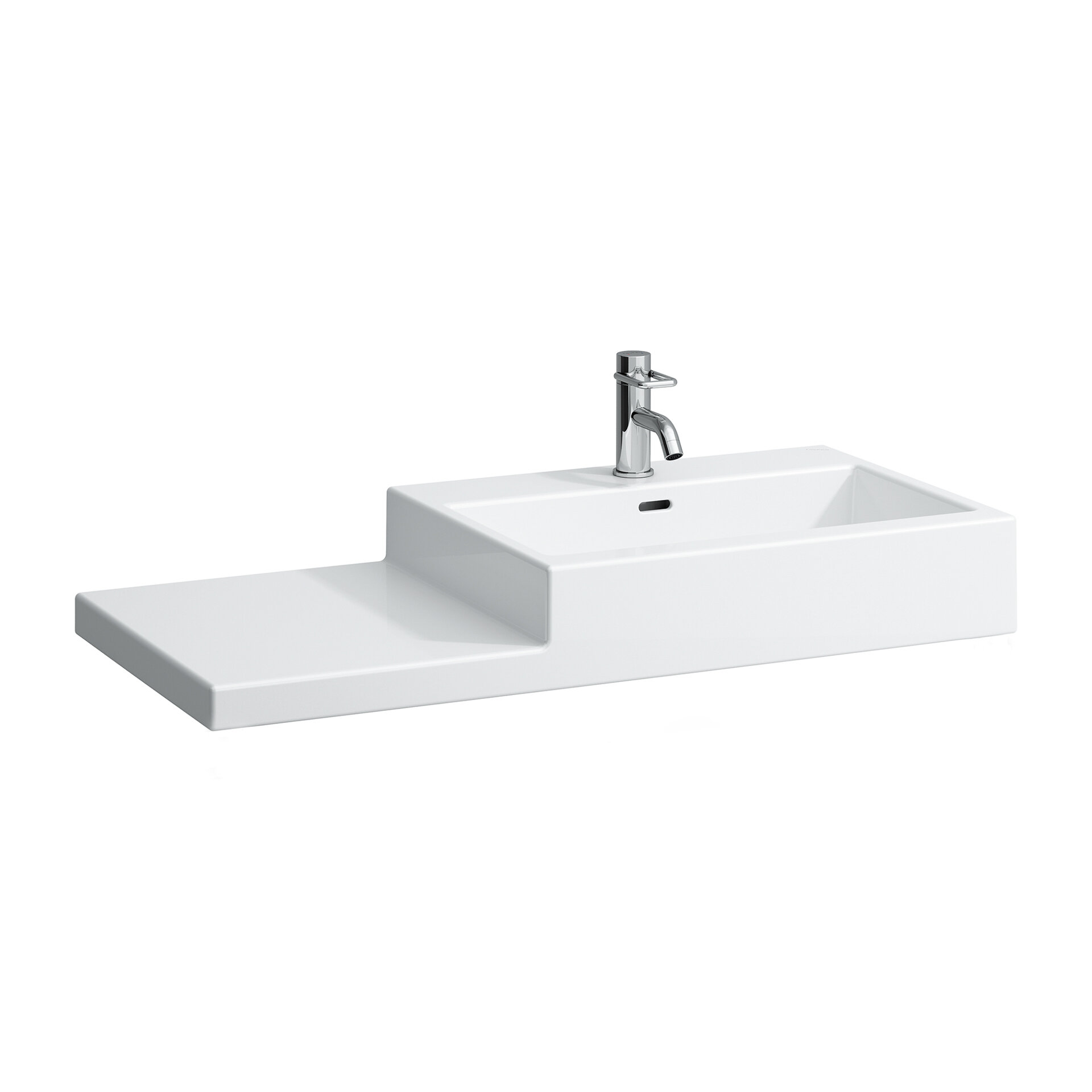 Bild von Laufen Living City Waschtisch, ohne Hahnloch, mit Überlauf, Ablage links, 100x46cm, weiß